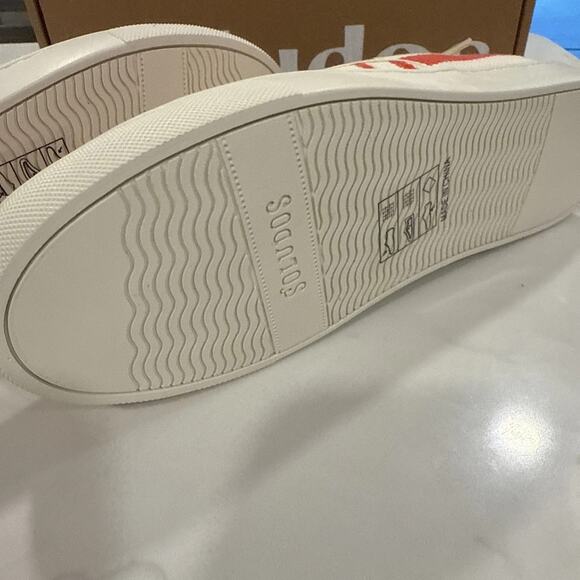 Soludos Marin Striped Sneaker Poppy Red Size 7 Woven Lace Up Ortholite Footbed - Picture 10 of 11